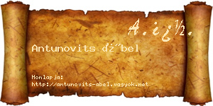 Antunovits Ábel névjegykártya