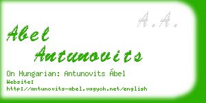 abel antunovits business card