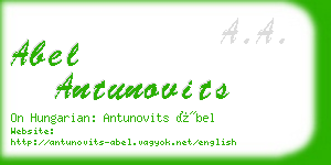 abel antunovits business card